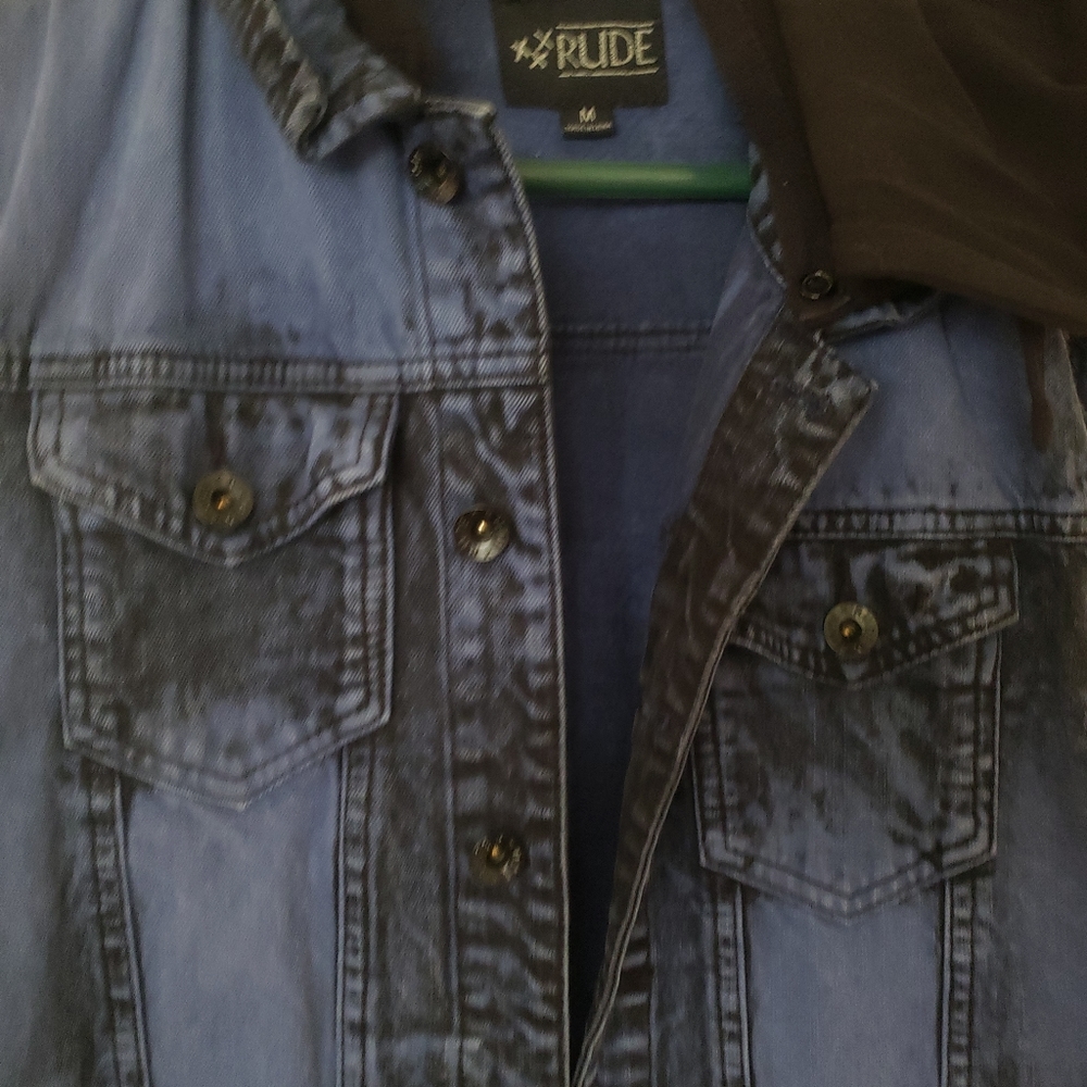 Denim hooded jacket